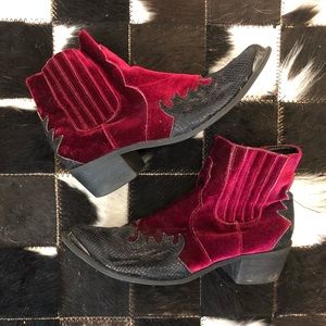 Matisse Velvet Western Booties
